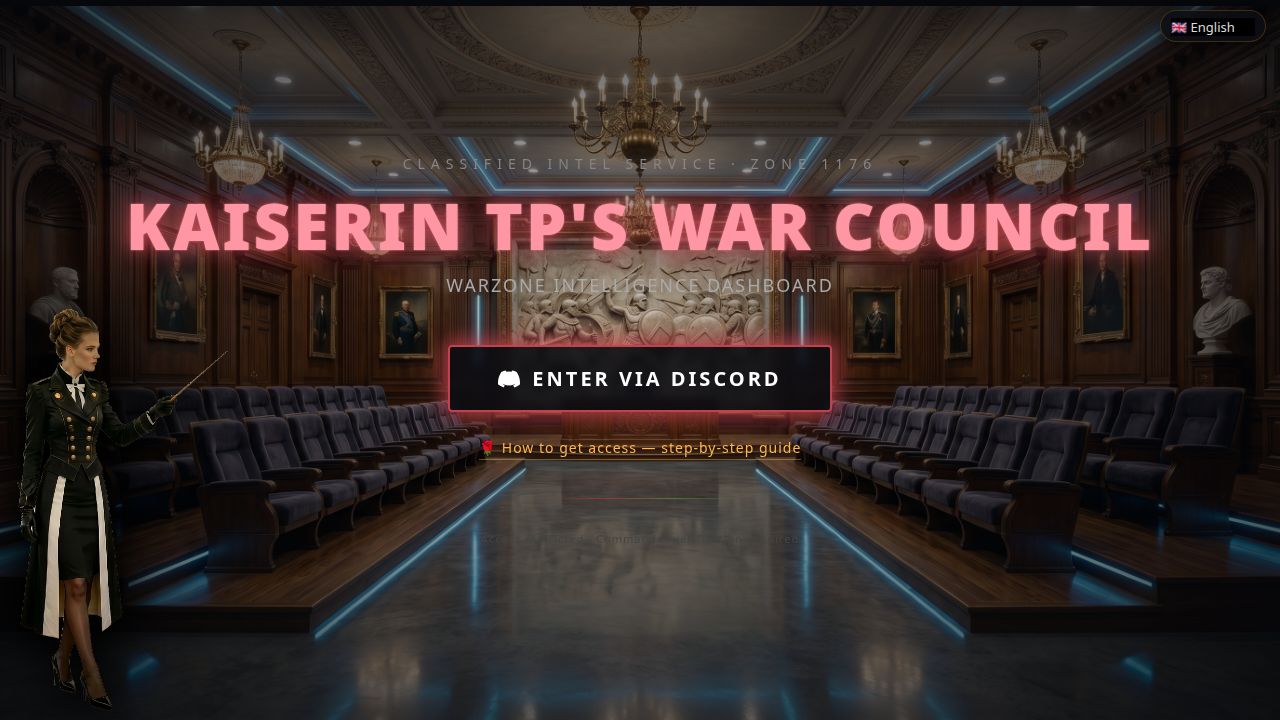 The dashboard login screen with the Enter via Discord button